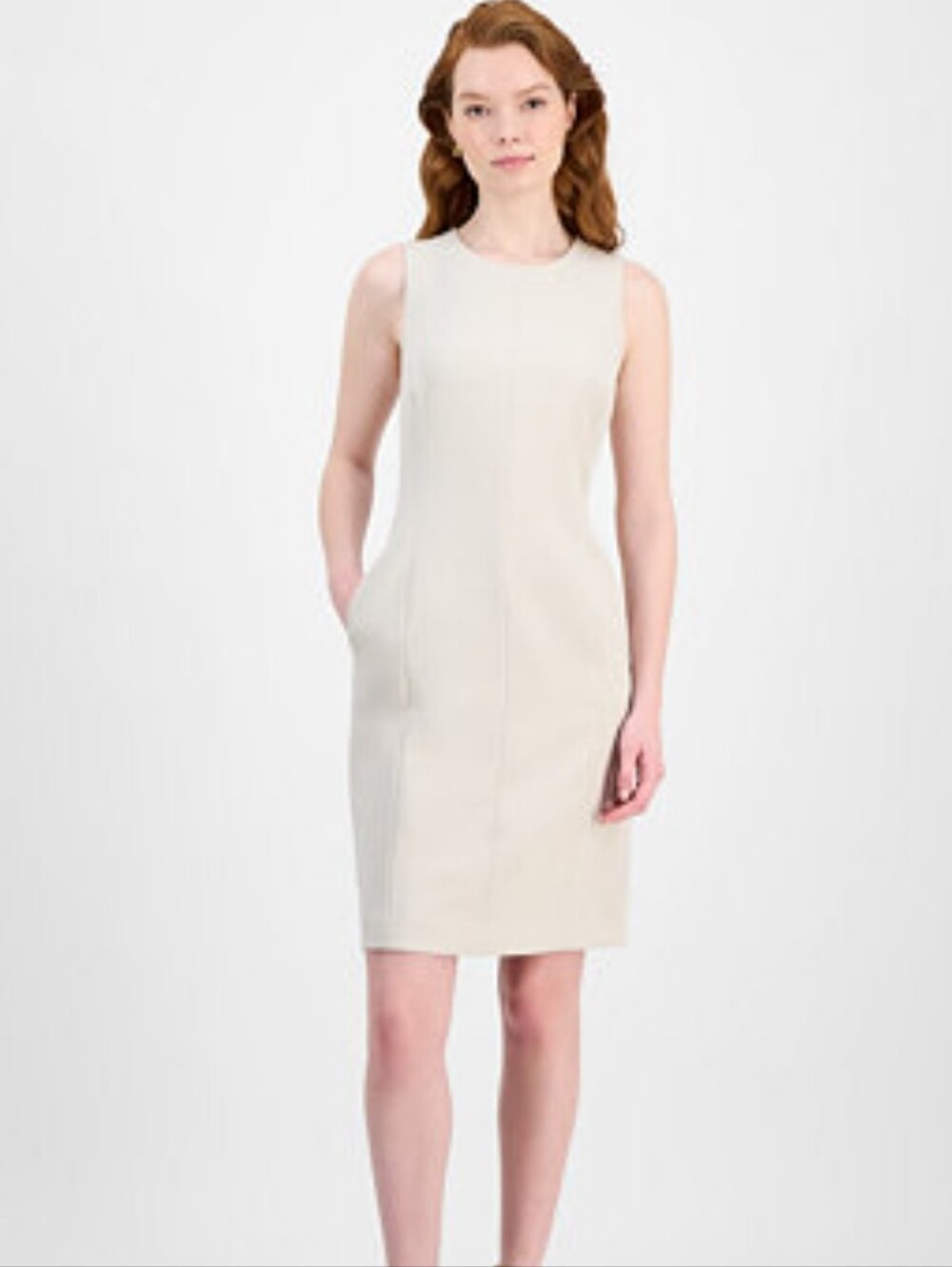 Kasper NWT Parchment Sleeveless Sheath Dress Plus Size 18 Career Workwear Strect